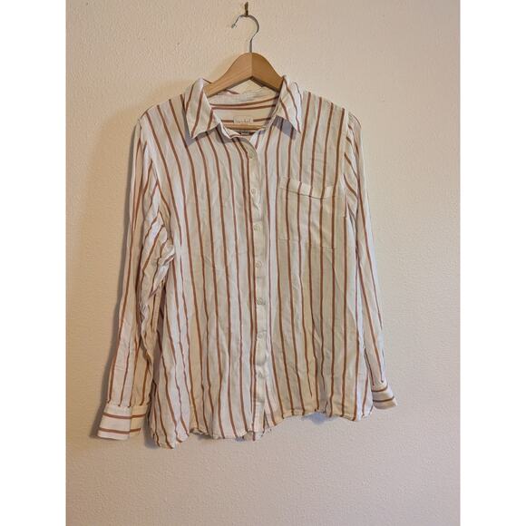 Isabel 100% rayon striped button down size L - Picture 1 of 5